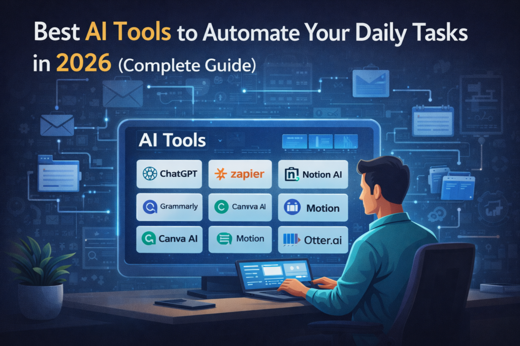 AI tools dashboard for task automation and productivity improvement