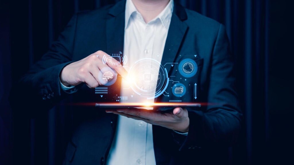 AI blogging and online business workflow digital income concept